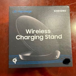 Wireless charging stand. Brand is Samsung. Works with any iPhone. New Item.
